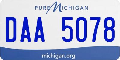 MI license plate DAA5078