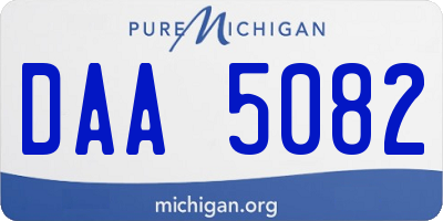 MI license plate DAA5082