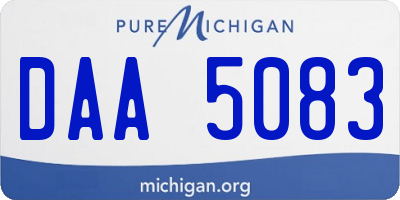 MI license plate DAA5083