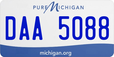 MI license plate DAA5088