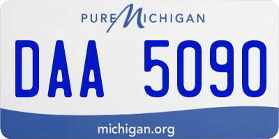 MI license plate DAA5090