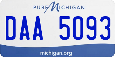 MI license plate DAA5093