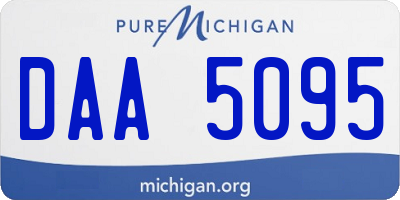 MI license plate DAA5095