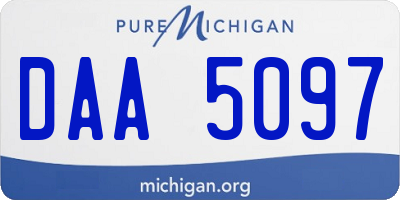 MI license plate DAA5097