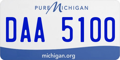 MI license plate DAA5100