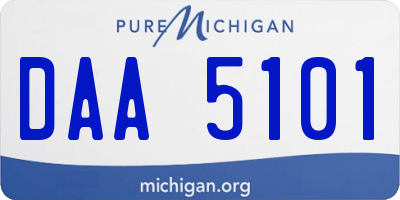 MI license plate DAA5101