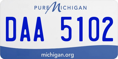 MI license plate DAA5102