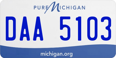 MI license plate DAA5103