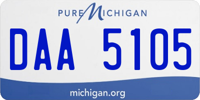 MI license plate DAA5105