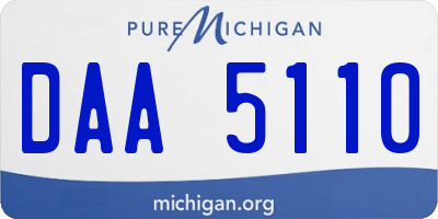 MI license plate DAA5110