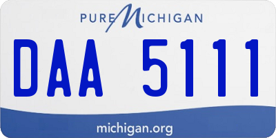 MI license plate DAA5111