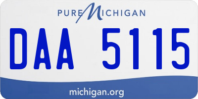 MI license plate DAA5115