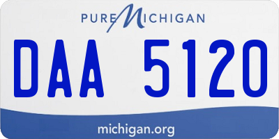 MI license plate DAA5120