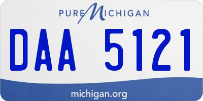 MI license plate DAA5121