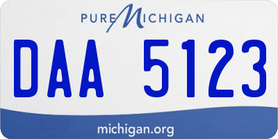 MI license plate DAA5123