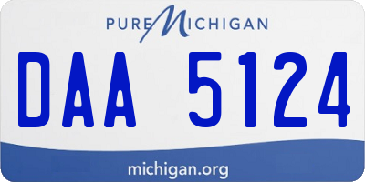 MI license plate DAA5124