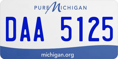 MI license plate DAA5125