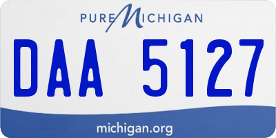 MI license plate DAA5127