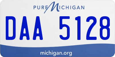 MI license plate DAA5128