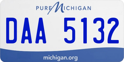 MI license plate DAA5132