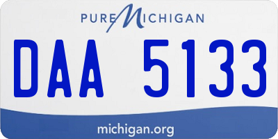 MI license plate DAA5133