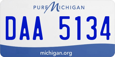 MI license plate DAA5134