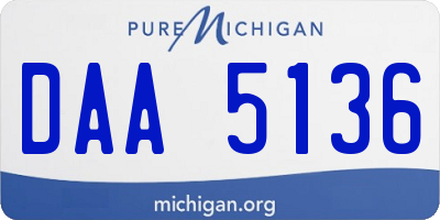 MI license plate DAA5136