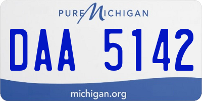 MI license plate DAA5142