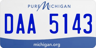 MI license plate DAA5143