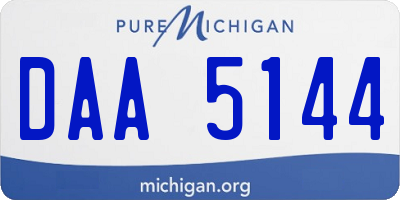 MI license plate DAA5144