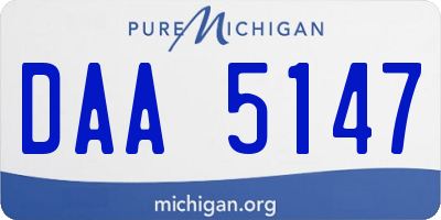 MI license plate DAA5147