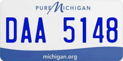 MI license plate DAA5148
