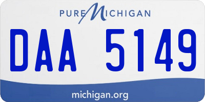 MI license plate DAA5149