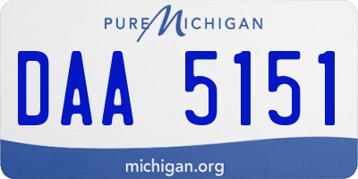 MI license plate DAA5151