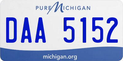 MI license plate DAA5152