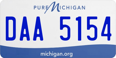 MI license plate DAA5154