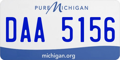 MI license plate DAA5156