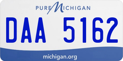 MI license plate DAA5162