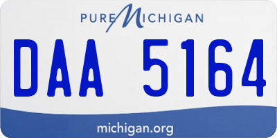 MI license plate DAA5164