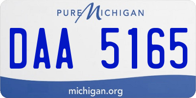 MI license plate DAA5165