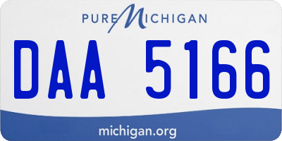 MI license plate DAA5166