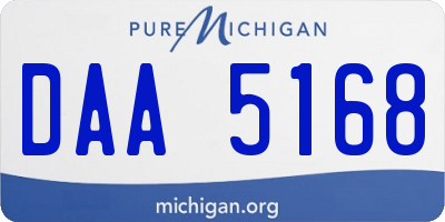 MI license plate DAA5168