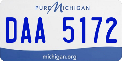 MI license plate DAA5172