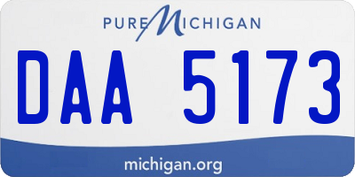 MI license plate DAA5173