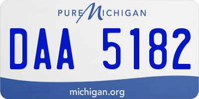 MI license plate DAA5182