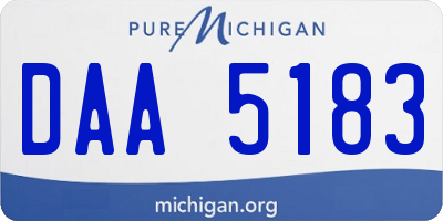 MI license plate DAA5183