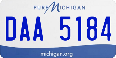 MI license plate DAA5184
