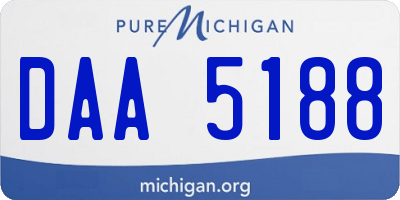 MI license plate DAA5188