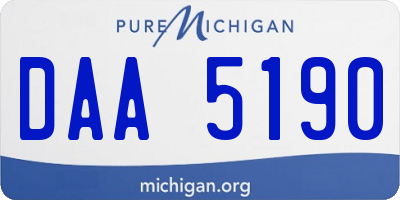 MI license plate DAA5190