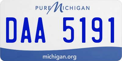 MI license plate DAA5191